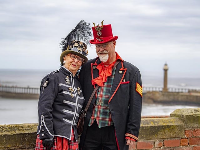 Gloria and Michael Raczkowski at Whitby Steampunk Weekend.