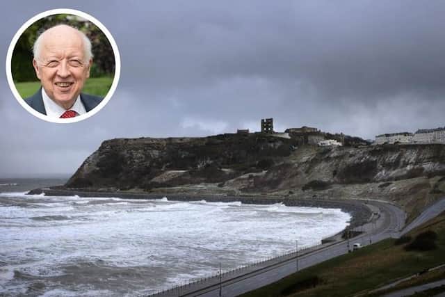Scarborough could be getting its new town council shortly, and inset, Cllr Carl Les.