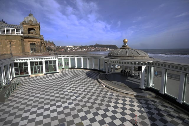 The Spa on Scarborough's South Bay, deserted at lockdown.Picture by Simon Hulme