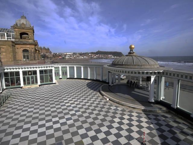 The Spa on Scarborough's South Bay, deserted at lockdown.Picture by Simon Hulme