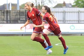 Bridlington Rovers Girls Under-13s celebrate a goal in their 9-0 win against Beverley