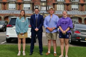 Scarborough College staff and students celebrate their results.