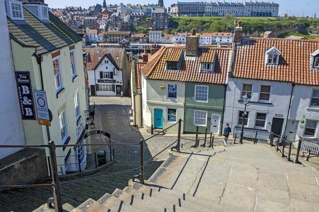 This is Church Street and 199 Steps; Whitby was very quiet during the annual Goth festival in April 2020. It has a rating of four and a half stars on TripAdvisor with 1,279 reviews.