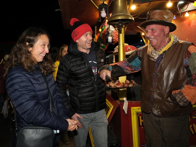 Traditional fayre on offer at Whitby Christmas market.