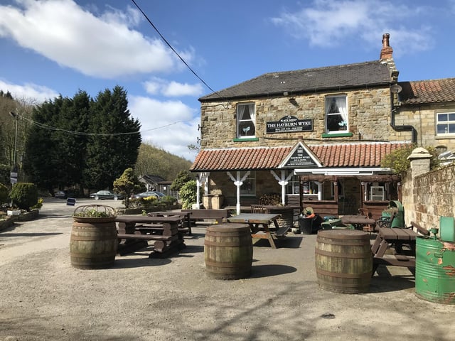 The Hayburn Wyke Inn is located at Cloughton and has a large beer garden with plenty of space and tables. It's located on the cinder track, and makes for a rewarding pint and meal after a bike ride.