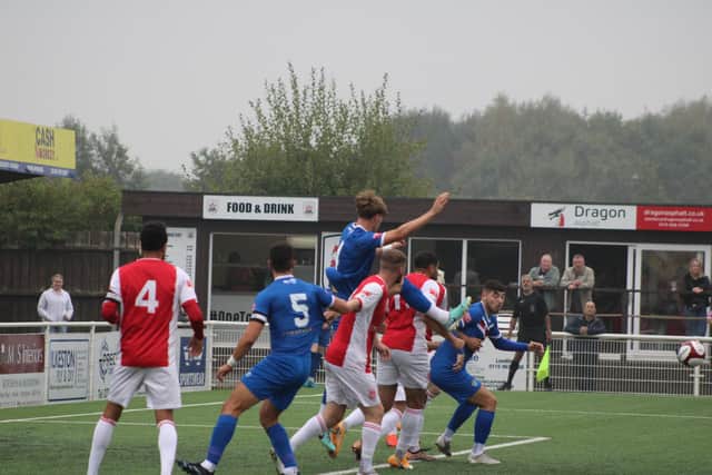 Action from Ilkeston Town 5 Whitby Town 1. PHOTO BY OWEN COX