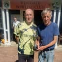 Whitby's Tim Purcell, left, won the Westgate Over-60s Singles Merit final against Dukes Park's Geoff Price.