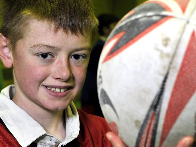 Sam Else practises his rugby skills.
Picture Richard Ponter.