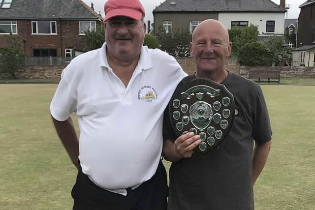 Nigel Trotter, right, earned victory in the Bedlington Cup final against Kenny Wale, left.