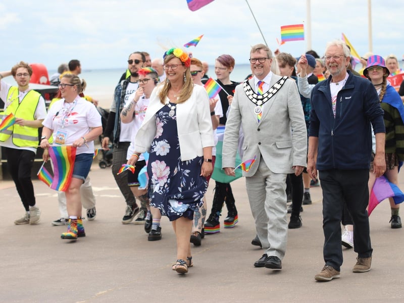 Bridlington's new Mayor, Councillor John Arthur , was also at the Pride parade.
