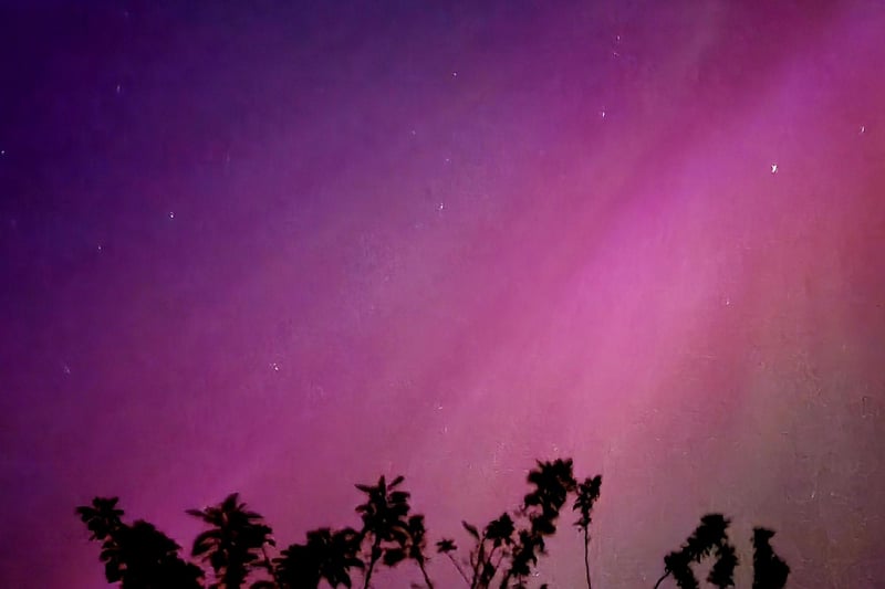 Purple aurora in the sky, seen from Bridlington.picture: Beverley Ellis