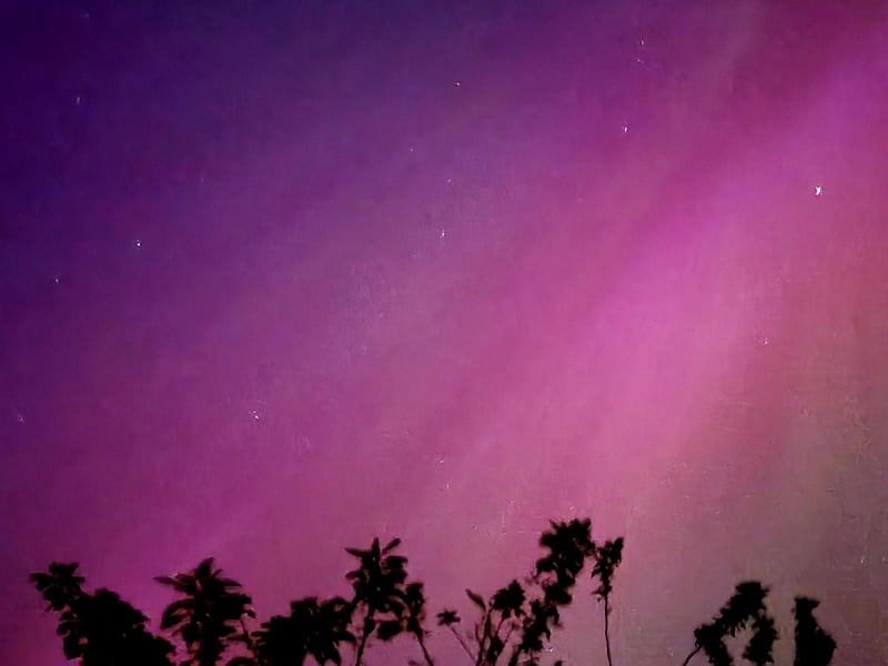 Purple aurora in the sky, seen from Bridlington.picture: Beverley Ellis