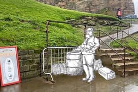 Proposed sculpture of Henry Freeman, Whitby. 
Artist's impression.