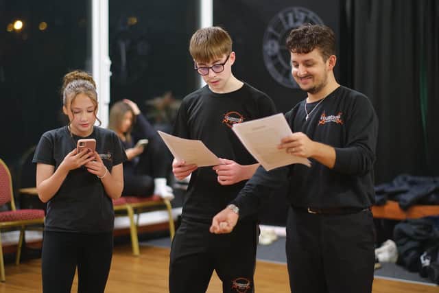 Chris Colebrooke with students at Colebrooke Productions. photo: Paul Armstrong, the Artistic Lens