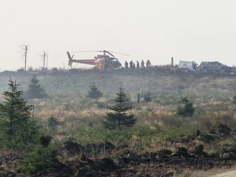 Helicopters have been used to try and put out the flames.