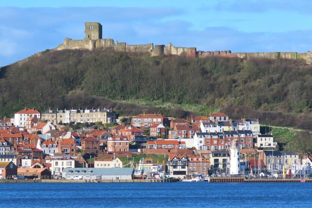 Scarborough Castle looking down on the harbour and old town, by Tony Freeman.