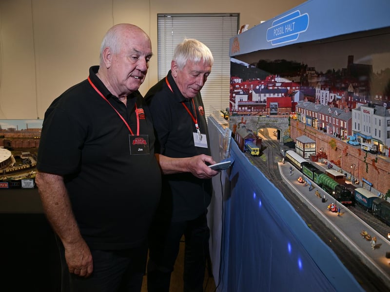 Jim and Roy at the Model Railway exhibition. photo: Richard Ponter