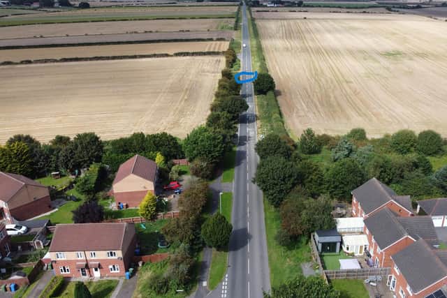 The new roundabout will be built on Bempton Lane, Bridlington. The blue circle indicates the location of the roundabout