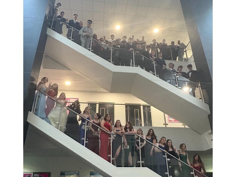 All of Year 11 posing for their big night!