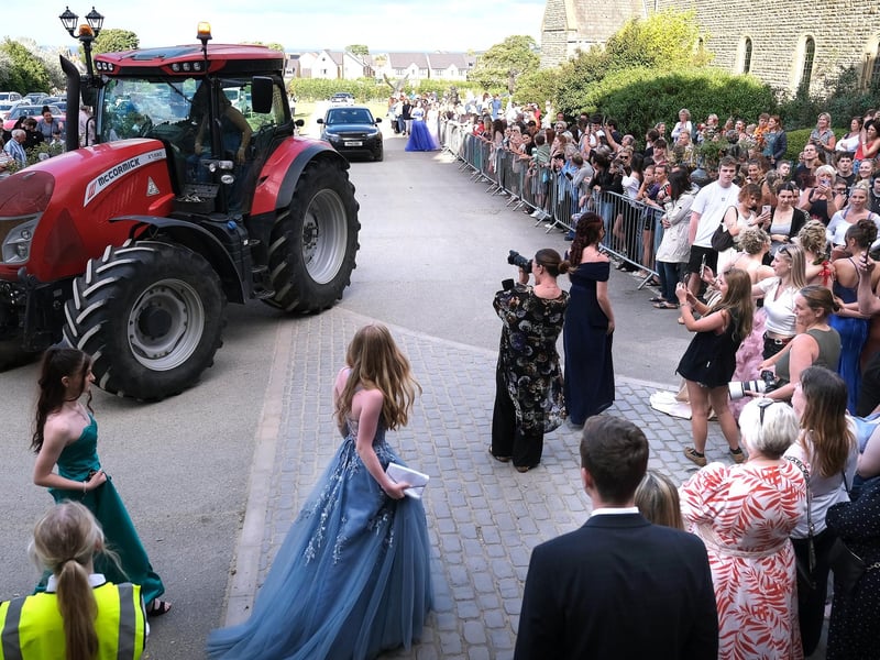 A good crowd of family and friends turned out for the students' arrival.