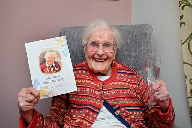 Mary Gibson celebrates her 100th Birthday. Picture: Richard Ponter