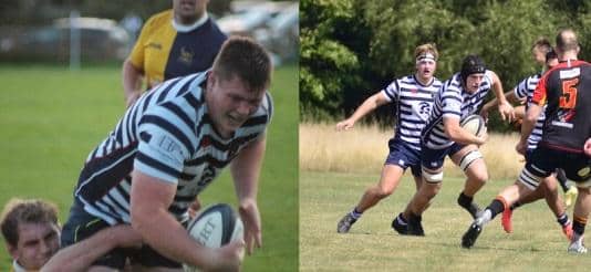 Lewis Wilson (left) and Alex Todd (right) in action for Pocklington RUFC.
