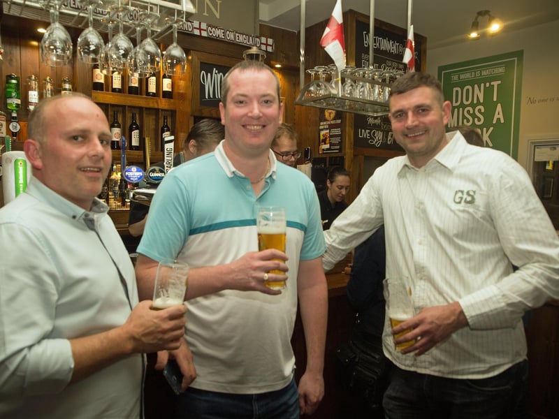Dave, John and Dave catch up over a pint in The Dickens Bar & Inn.