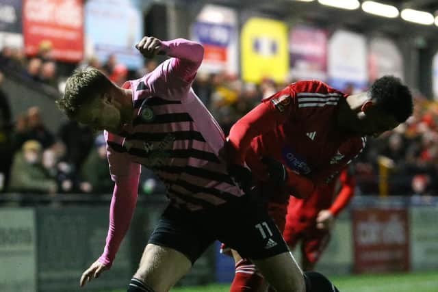Sub Dom McHale looks to get past a Curzon player.