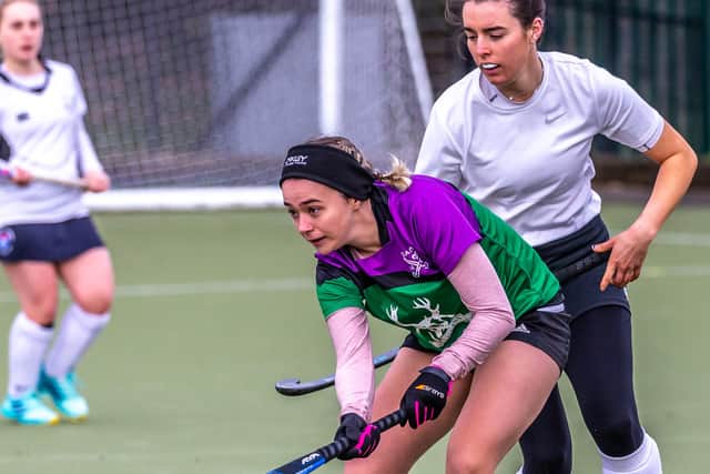 Bronwyn Hodgson on the ball for the home side