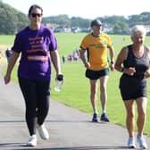 Two of Sharon Bowes' friends run in memory of the Bridlington Road Runners member last weekend at Sewerby Parkrun.