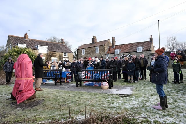 Guests wait for the carving to be revealed