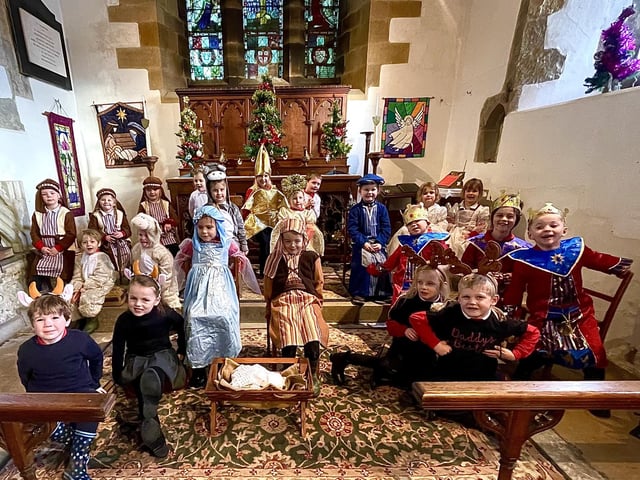 Reception and year one pupils at West Heslerton School's Christmas play.