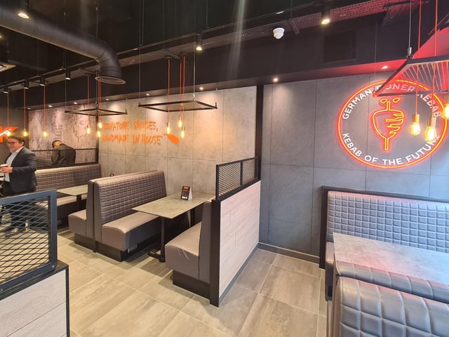 The restaurant's new seating area.