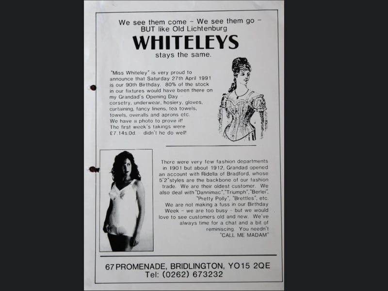 A vintage advert for the shop from 1991.
