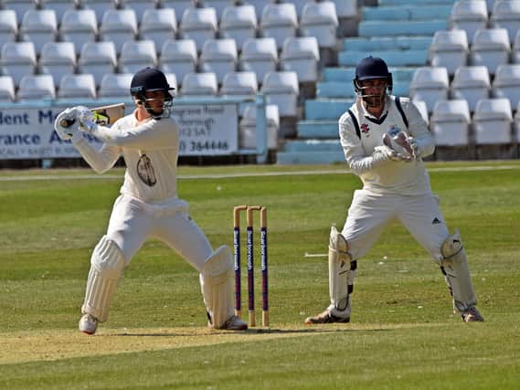 Jack Redshaw once again was in cracking form, hitting 80 for Scarborough CC against Beverley Town on Saturday, but the visitors won by nine runs. PHOTOS BY SIMON DOBSON