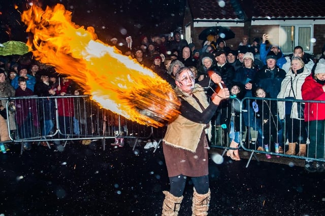 The impressive Viking outfits could only be upstaged by the incredible fireball display.