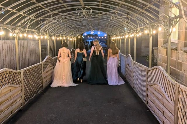 Students on their way in to the prom.