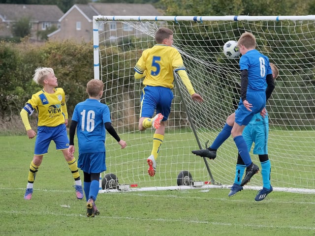 The Seamer defence look to repel a Heslerton attack