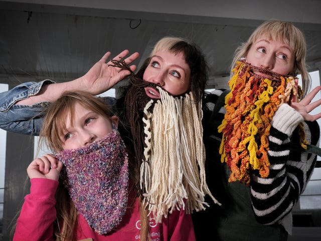 Caitlin and mum Lucy McGuire with Debby Hill, having fun.picture: Richard Ponter