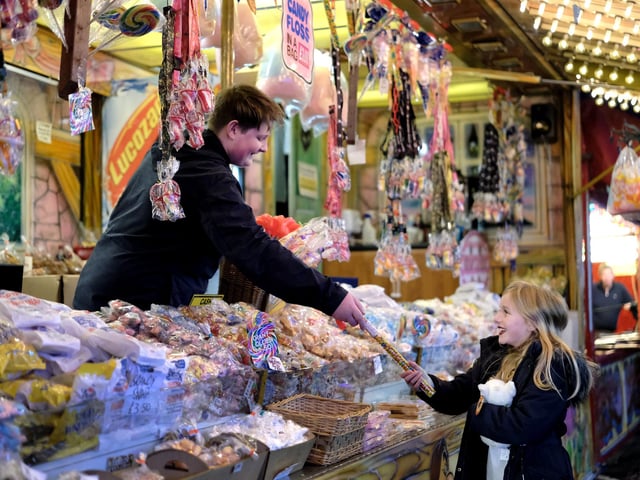 Enjoying some sweets.