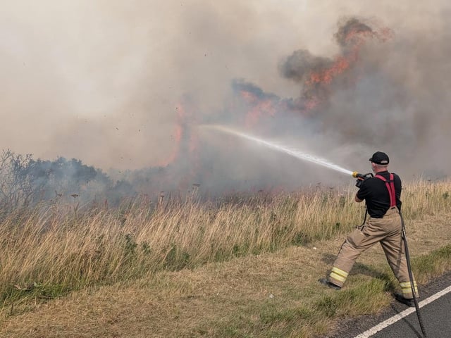 Tackling the blaze on the front lines.
