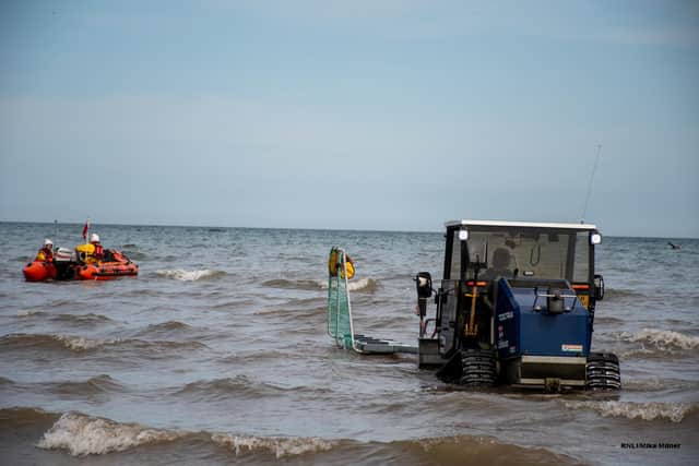 Bridlington RNLI inshore lifeboat (ILB) ‘Ernie Wellings’ recovery after tasking. Photo:RNLI/Mike Milner.