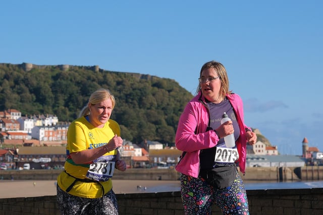 Scarborough AC's Ellie Waite nears the finish line at the 10k. Photo by Richard Ponter