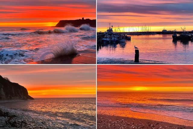 Here are 35 photographs of the beautiful sunrise over Scarborough, Whitby and Bridlington.