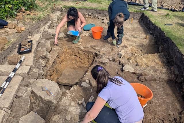 Medieval wall and pit excavated during 2024 - Image: Ethos Heritage