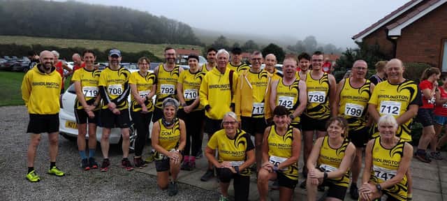 The Bridlington Road Runners squad line up at Bishop Wilton for their cross country league fixture.
