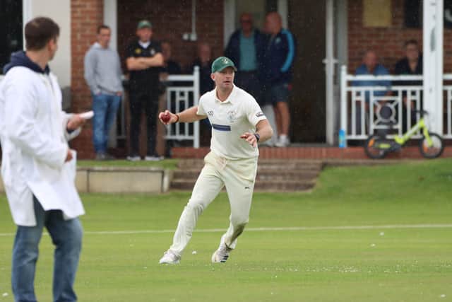 Bridlington 2nds in fielding action.