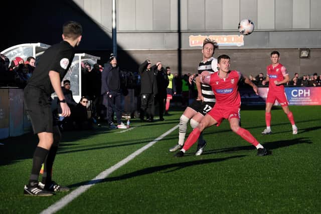 Luca Colville looks to bring the ball under control for Boro