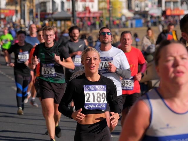 Runners give it their all near the end of the Scarborough 10k. Photo by Richard Ponter