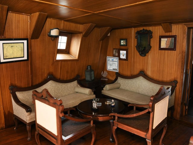 On board the replica.